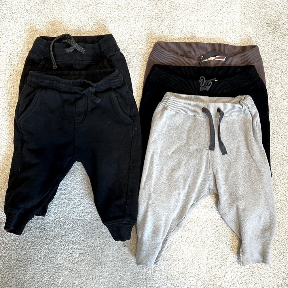 Zara 9-12 month sweatpants bundle neutrals black grey brown